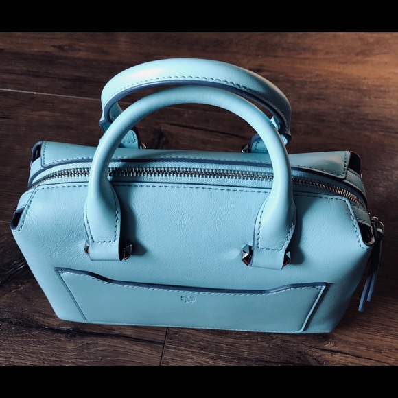 MCM-AUTHENTIC NWT Blue Satchel-Swarovski Crystals - Picture 15 of 16